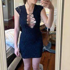 Navy blue mini dress